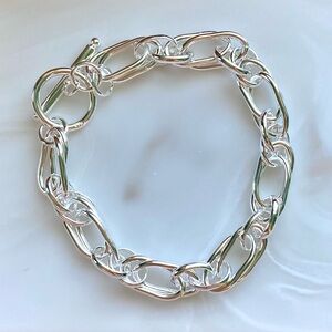 Silver Chain Toggle Bracelet - Women Jewelry